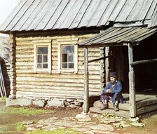 Bashkir near his house, Ekhia, 1910. Creator: Sergey Mikhaylovich Prokudin-Gorsky.