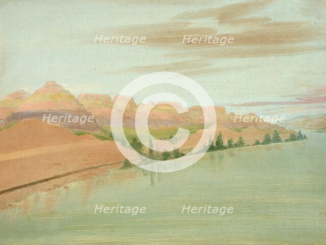 Beautiful Clay Bluffs, 1900 Miles above St. Louis, 1832. Creator: George Catlin.
