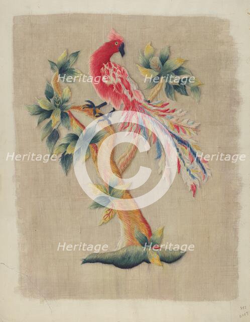 Section of Bed Curtain, c. 1937. Creator: Helen E. Gilman.