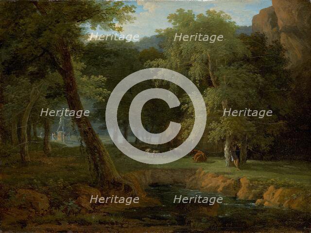 Woodland Scene with Nymphs and a Herm, c. 1810. Creator: Jean-Victor Bertin.