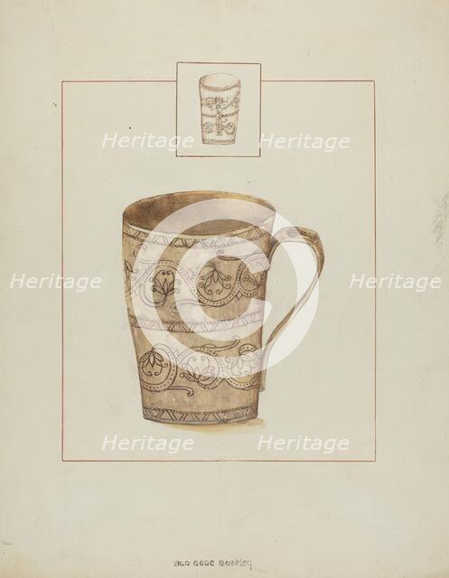 Mug, 1935/1942. Creator: Ann Gene Buckley.
