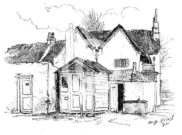 Miles Syndercombe’s Cottage at Shepherd’s Bush Green, about to be demolished: rear view, 1890. Creator: Unknown.