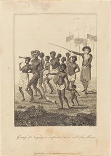Group of Negros, as imported to be sold for Slaves, 1793. Creator: William Blake.