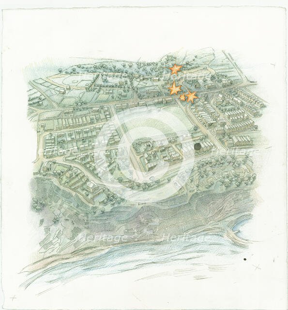 German naval bombardment of Scarborough, North Yorkshire, 1914 (2014). Creator: Judith Dobie.