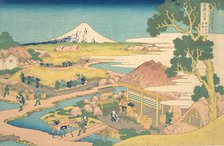 Fuji from the Katakura Tea Fields in Suruga (Sunshu Katakura chaen no Fuji), from t..., ca. 1830-32. Creator: Hokusai.