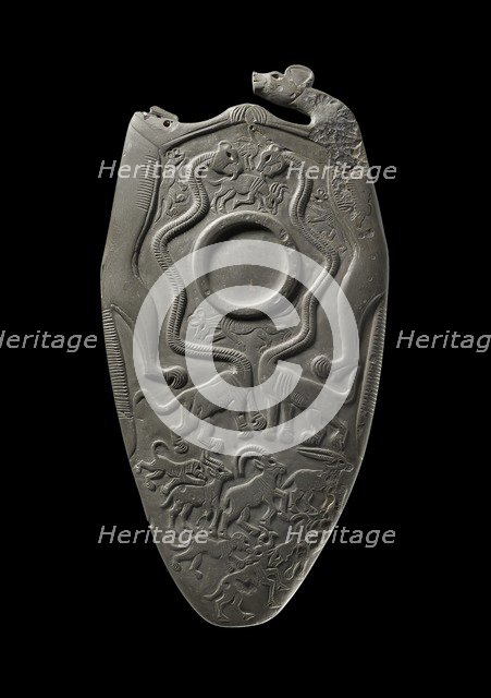 Siltstone palette (The Two Dog Palette), Predynastic - Early Dynastic,  c3300 - 3100 BC. Artist: Unknown.