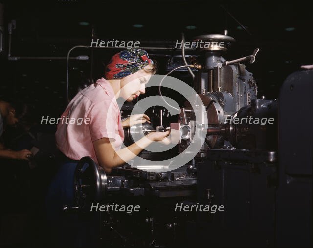 Women become skilled shop technicians...Douglas Aircraft Company plant, Long Beach, Calif. , 1942. Creator: Alfred T Palmer.