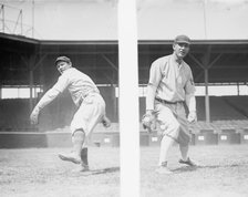 Jack Quinn & Jim Vaughn wearing partial 1909 uniforms, New York, AL (baseball), 1910. Creator: Bain News Service.