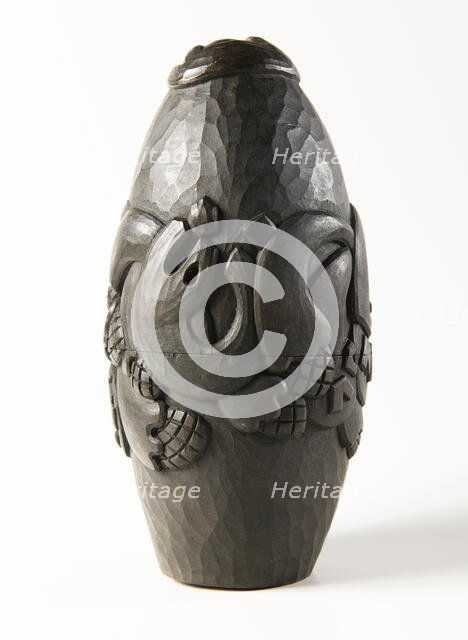 Egg-shaped box. Designed by Alexei Zinovyev, End 1890s. Creator: Workshop of Princess Maria Tenisheva in Talashkino.