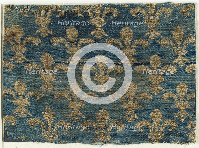 Textile with Fleur-De-Lis Motif, Italian, 13th century. Creator: Unknown.