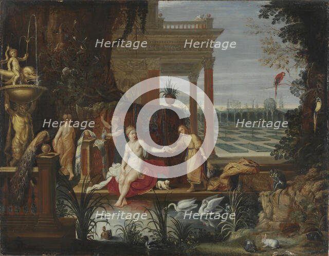 Bathsheba in the Bath Receiving the Letter from King David, late 16th-early 17th century. Creator: Workshop of Jan Brueghel the Elder.