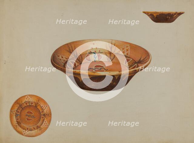 Pa. German Bowl, 1939. Creator: Anna Aloisi.