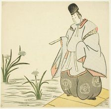 Narihira at Yatsuhashi Bridge, 1765. Creator: Unknown.