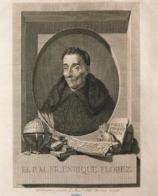 Enrique Florez (1702-1773), Spanish historian and theologian, etching of  1773.