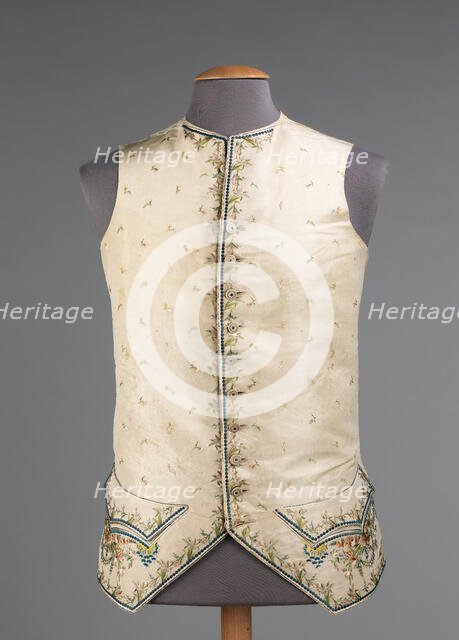 Waistcoat, French, 1760-70. Creator: Unknown.