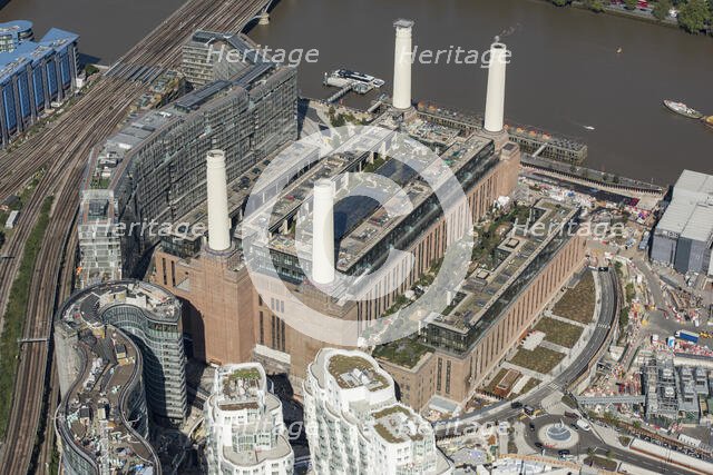 The former Battersea Power Station undergoing renovations, Nine Elms, London, 2021 Creator: Damian Grady.
