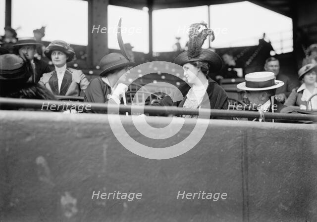 Baseball, Amateur And College - Watching Game Between Metropolitan And Chevy Chase Clubs..., 1913. Creator: Harris & Ewing.