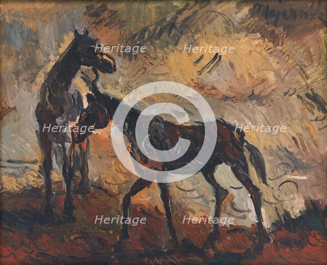 Runaway Horses, around 1941. Creator: Cyprian Majernik.