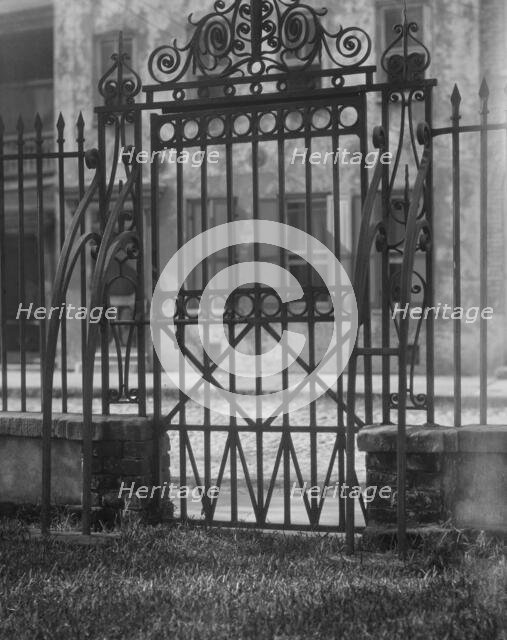 Wrought iron gate, New Orleans or Charleston, South Carolina, between 1920 and 1926. Creator: Arnold Genthe.