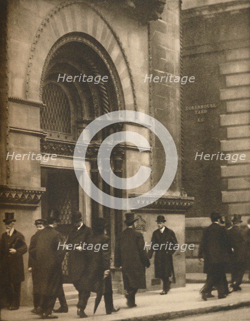 'A Glimpse of Lothbury at Noon on a Business Day', c1935. Creator: Walter Benington.