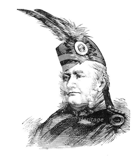 Review of the Scottish Volunteers: Lieut.-Col. Cluny Macpherson, Commanding 1st Inverness, 1881. Creator: Unknown.