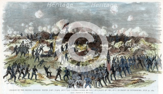 Siege of Petersburg, Virginia, American Civil War, 30 July 1864. Artist: Unknown
