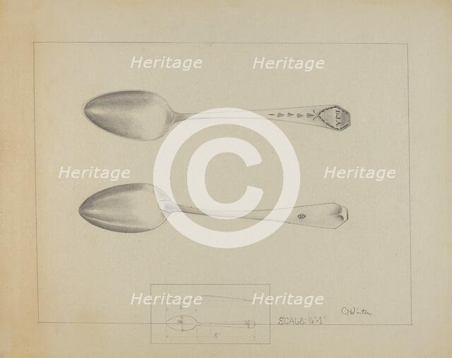 Silver Spoon, c. 1936. Creator: Charlotte Winter.
