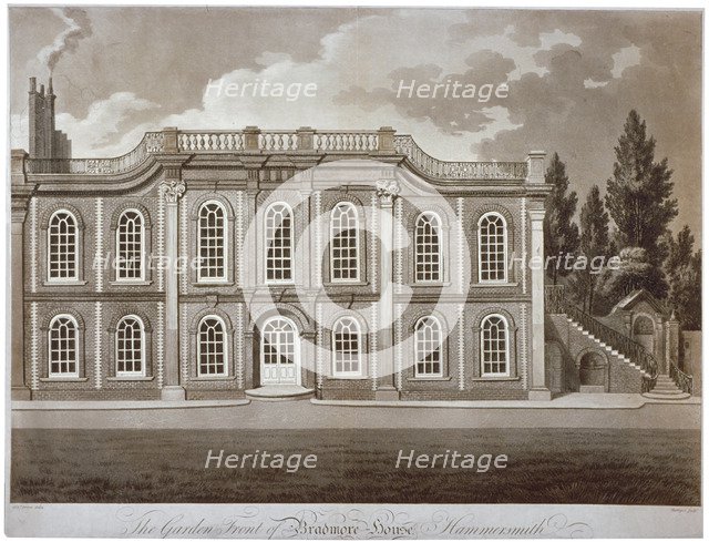 View of the garden front of Bradmore House, Hammersmith, London, c1800. Artist: M Merigot