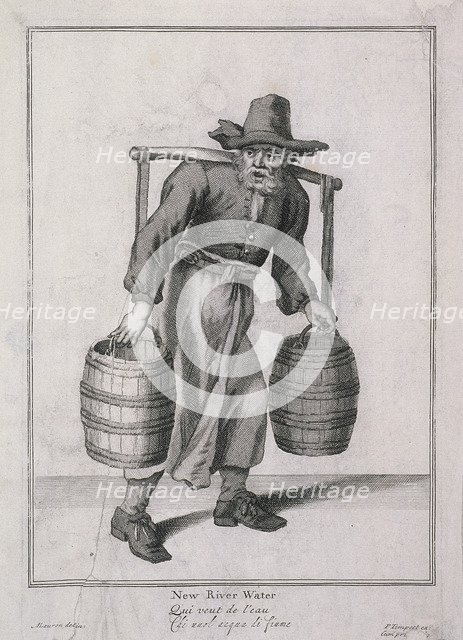 'New River Water', Cries of London, (c1688?). Artist: Anon