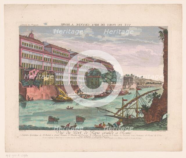 View of the Porto di Ripa Grande in Rome, 1755-1779. Creator: Balthasar Friedrich Leizelt.