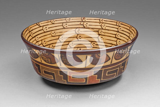 Bowl with Bean andGeometric Motifs, 180 B.C./A.D. 500. Creator: Unknown.