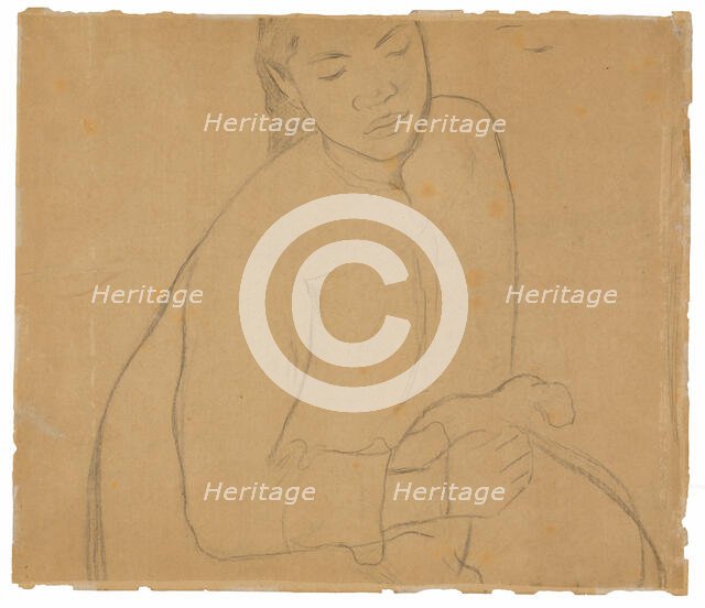 Seated Tahitian Woman (related to the painting Te faaturuma [Reverie]), 1891/93. Creator: Paul Gauguin.