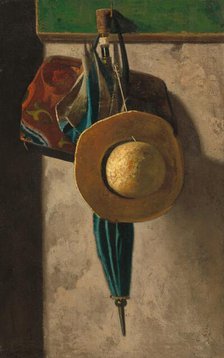 Straw Hat, Bag, and Umbrella, 1890/early 1900s. Creator: John Frederick Peto.