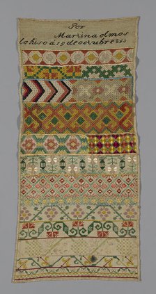 Sampler, México, 1853. Creator: Unknown.