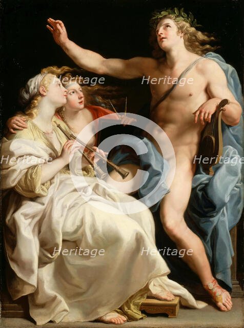 Apollon, la Musique et la Métrique (Apollon, Euterpe and Urania), ca 1741. Creator: Batoni, Pompeo Girolamo (1708-1787).