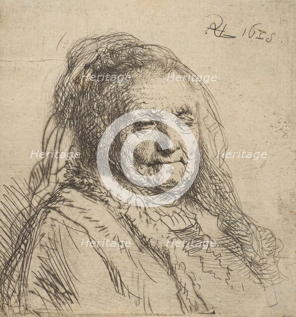 The Artist's Mother: Head and Bust, Three-Quarters Right, 1628., 1628. Creator: Rembrandt Harmensz van Rijn.