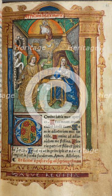 Printed Book of Hours (Use of Rome): fol. 25r, The Annunciation, 1510. Creator: Guillaume Le Rouge (French, Paris, active 1493-1517).