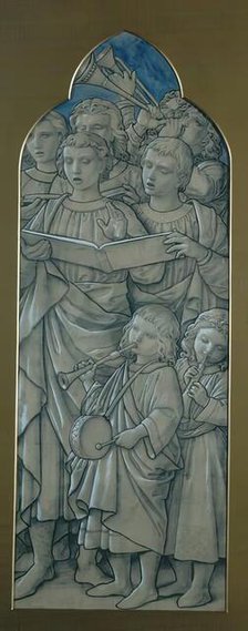The Choristers - Design For A Stained Glass Window In Ely Cathedral, c1856. Creator: William Dyce.