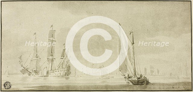 Galleons and Sailboats, n.d. Creator: Willem van de Velde the Younger.