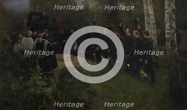 Miner's Funeral, 1892. Creator: Piotr Stachiewicz.