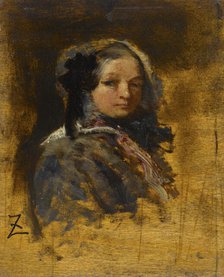 Portrait de jeune fille, between 1845 and 1848. Creator: Felix Francois Georges Philibert Ziem.