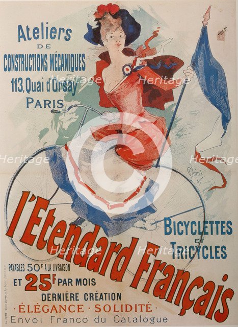 L'Etendard Français Bicycles (Poster). Artist: Chéret, Jules (1836-1932)