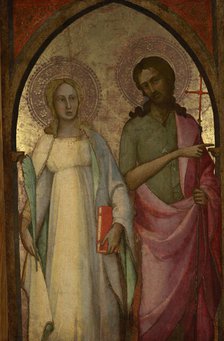 Saints Catherine of Alexandria and John the Baptist — Wing of a Triptych, c1418. Creator: Lorenzo Monaco.