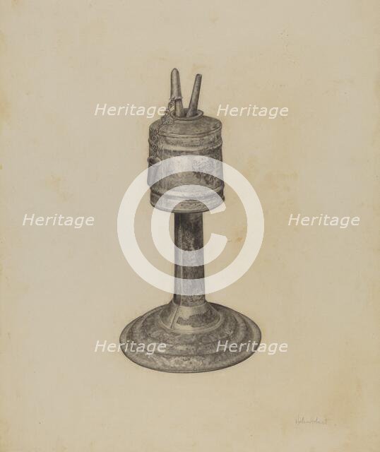 Camphene Lamp, 1935/1942. Creator: Helen Hobart.