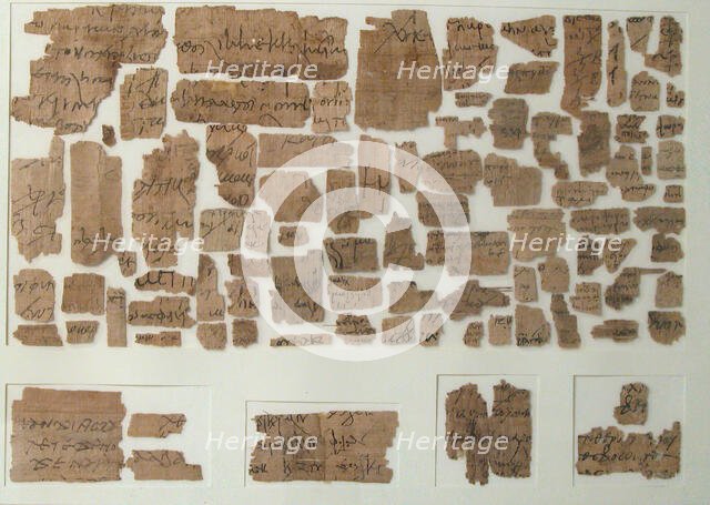 Papyri Fragments, Coptic, 7th century. Creator: Unknown.