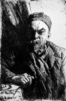 Paul Verlaine, 1895. Creator: Anders Leonard Zorn.