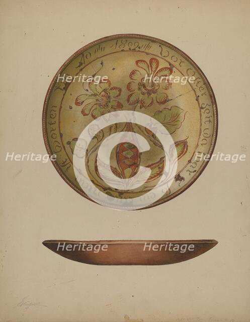 Pa. German Plate, c. 1938. Creator: Giacinto Capelli.
