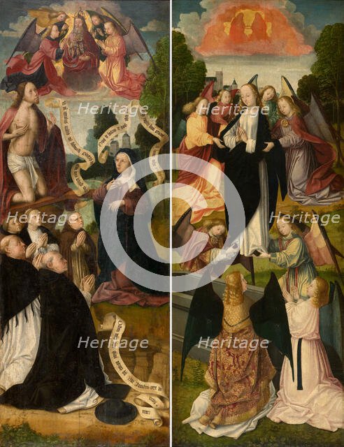 Stairway to Heaven and Calvary, 1490. Creator: Master of the Amsterdam Death of the Virgin.