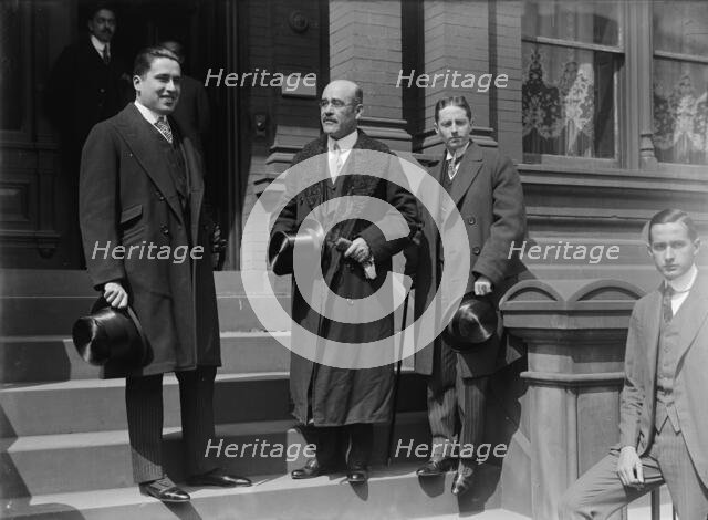Ignacio Bonillas, Ambassador From Mexico with Secretaries: Juan B. Rojo; Bonillas..., 1917. Creator: Harris & Ewing.