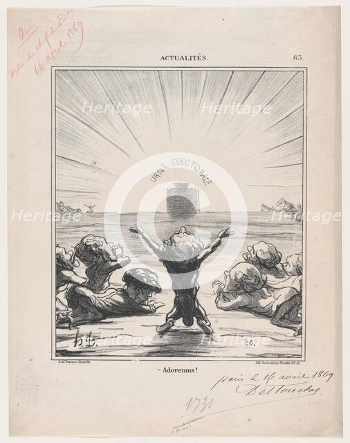Adoremus!, 1869. Creator: Honore Daumier.